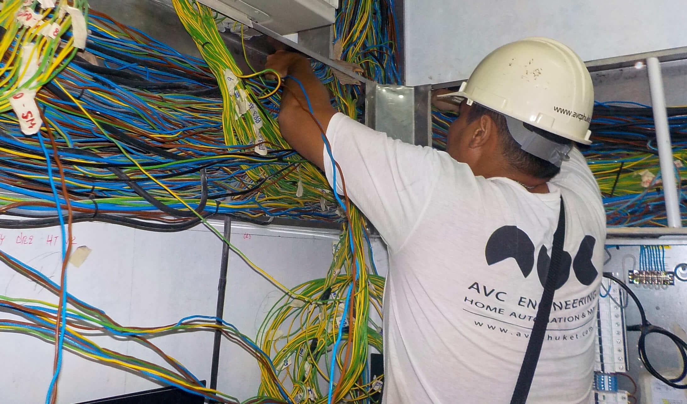 The AVC team installing
